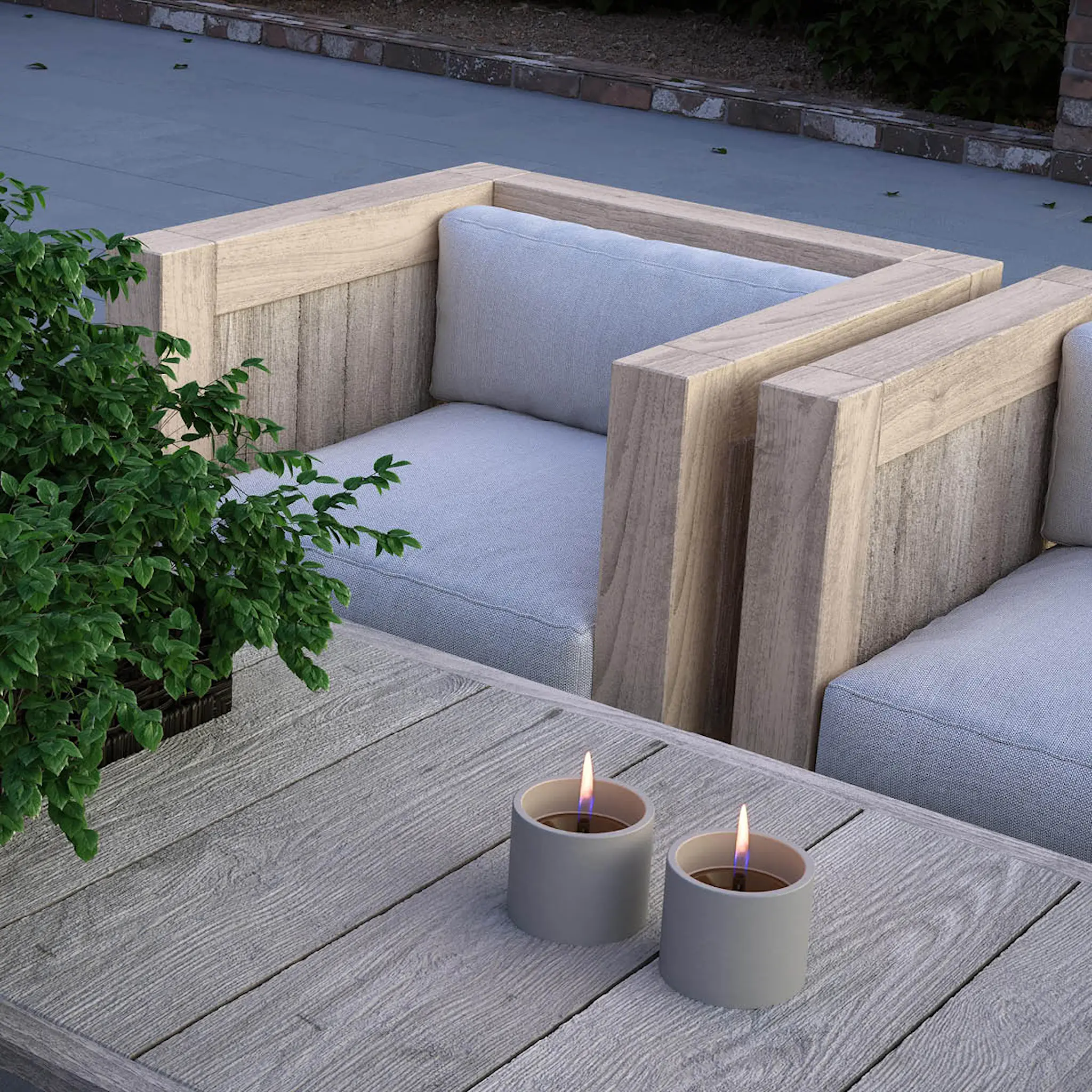 Tenderflame Breeze Bordslykta 2-Pack Grå