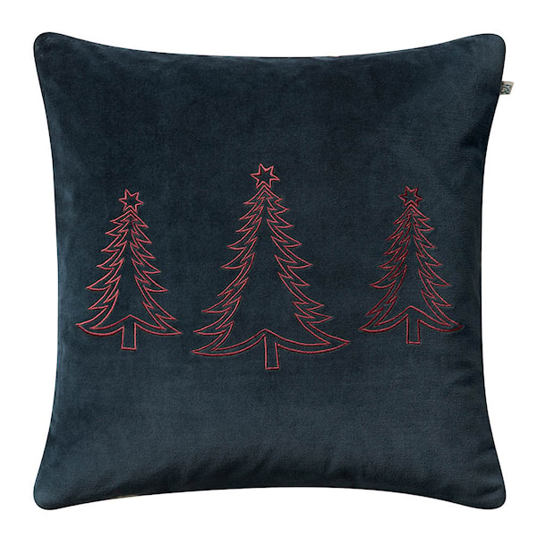 Pine Tree kuddfodral sammet 50x50 cm Sea Blue