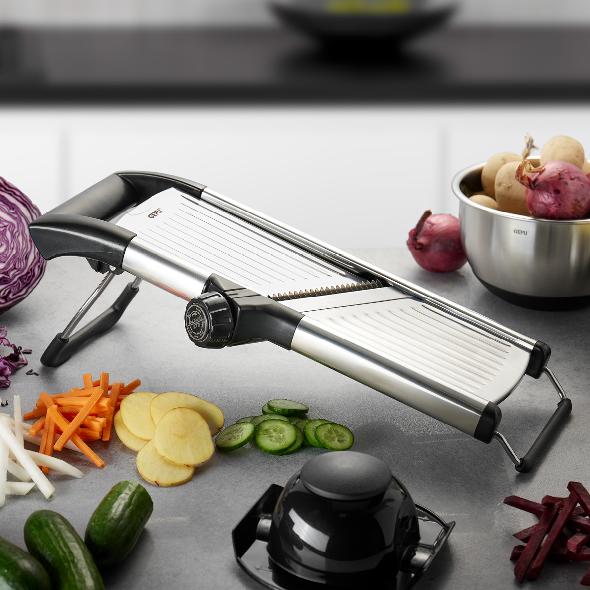 Gefu Volari gourmet skärare 41,5 cm borstat stål