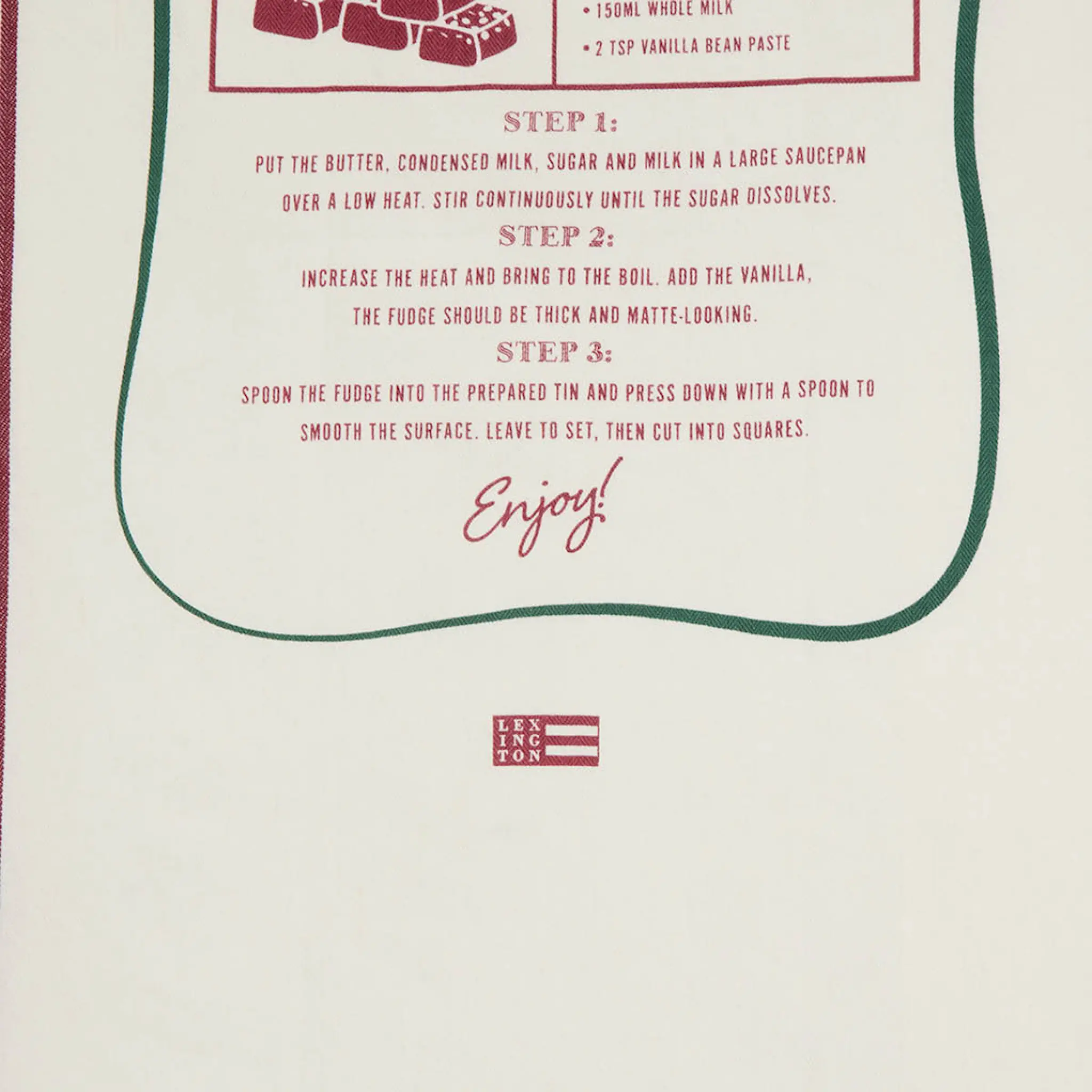 Lexington Original kökshandduk Christmas Fudge 50x70 cm vit/röd/grön