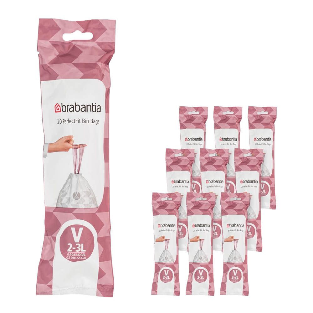 Brabantia - PerfectFit Jätepussi 2-3 L 200 kpl Kod V Valkoinen