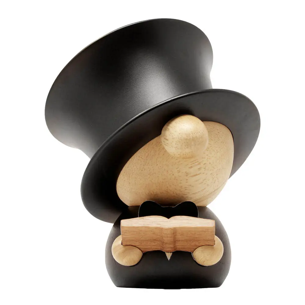 Puufiguuri H.C. Andersen XXL 17 cm Musta/Kumipuu/Sapele