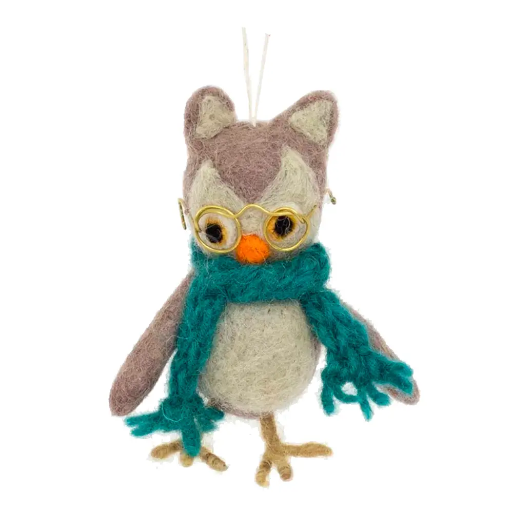 Joulukoriste Pöllö 8 cm Harmaa