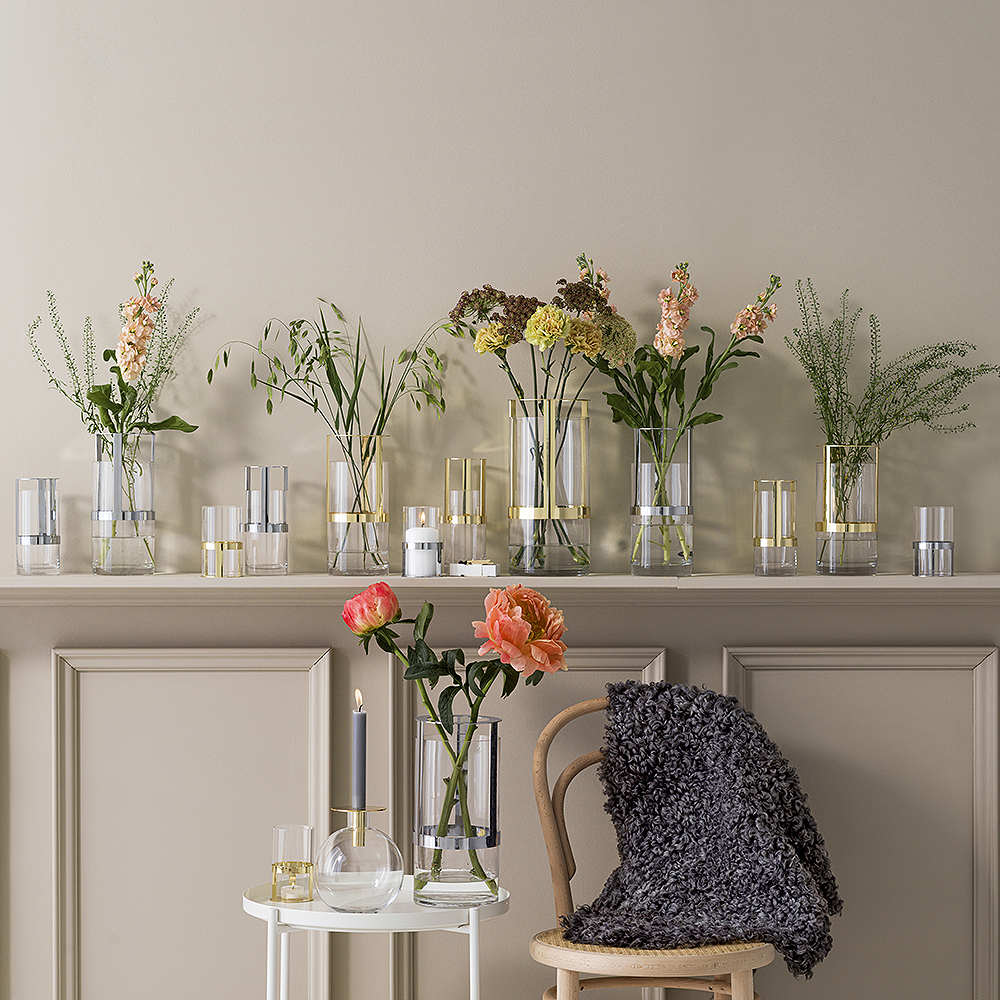 Sagaform Hold vase justerbar 15x8 cm gull