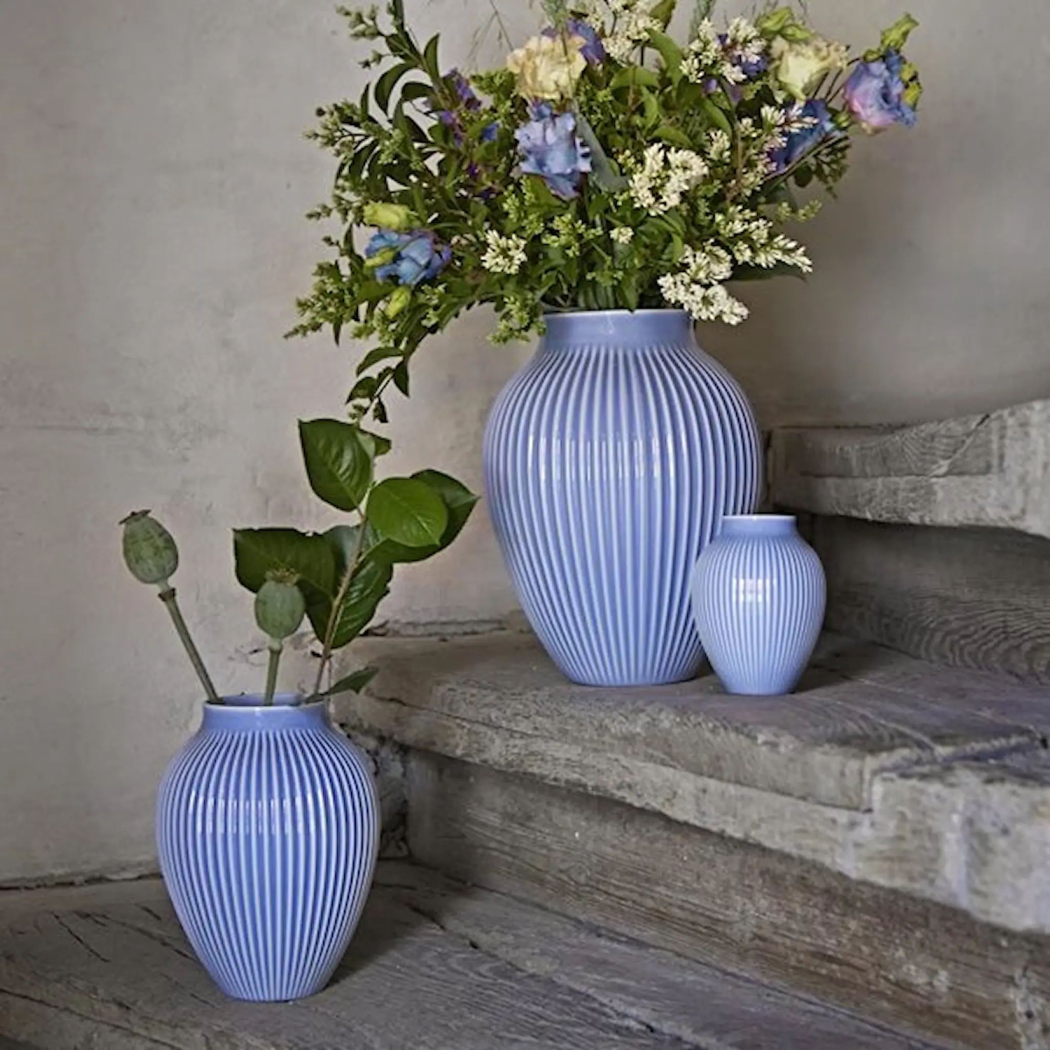 Knabstrup Keramik Ripple Vas 12,5 cm Lavendel
