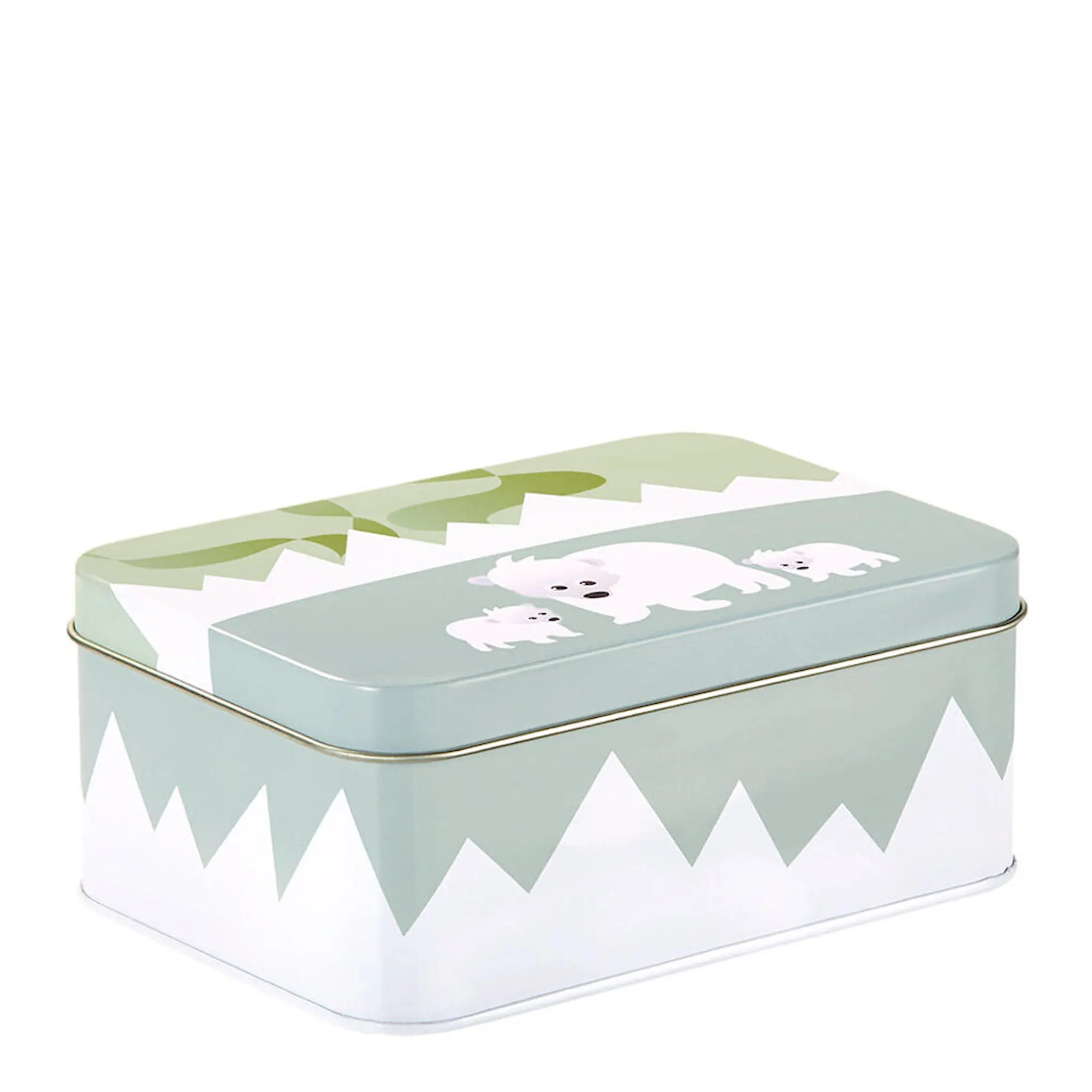 Blafre Polar Isbjörn matlåda / förvaringslåda plåt 10x14 cm blå/grön