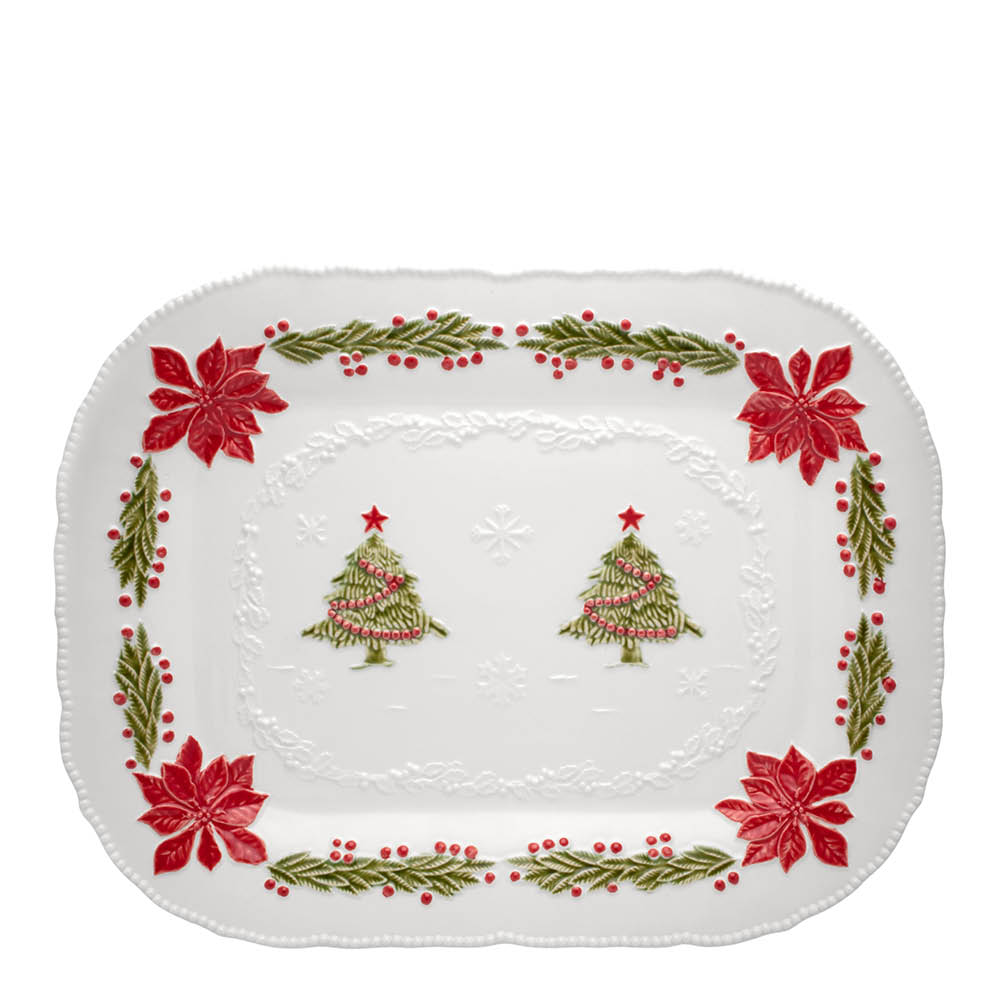 Bordallo Pinheiro Christmas serveringsfat 47x36 cm vit