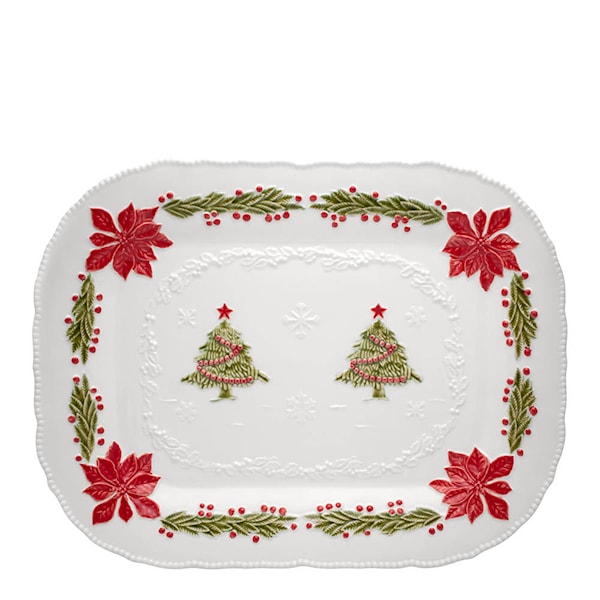 Christmas serveringsfat 47x36 cm vit