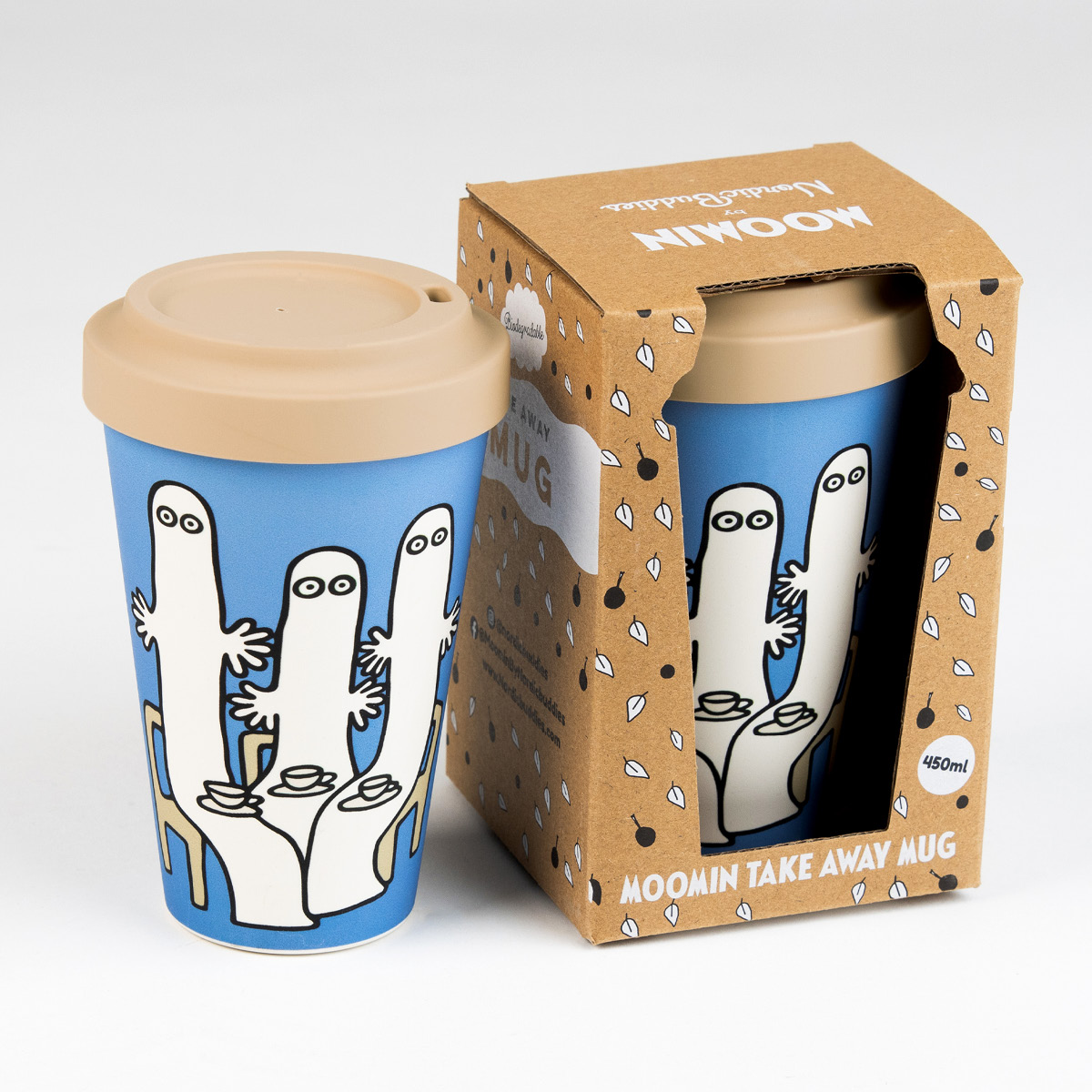 Nordicbuddies Mumin take away mugg 45 cl Hattifnattar dags för te blå