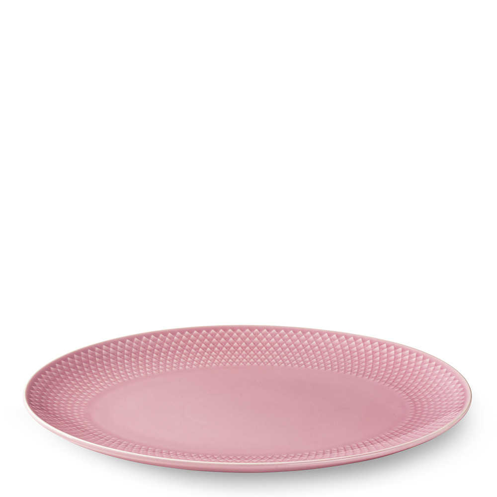Lyngby Porcelæn Rhombe Color Serveringsfat Ovalt 28.5x21.5 cm Rosa