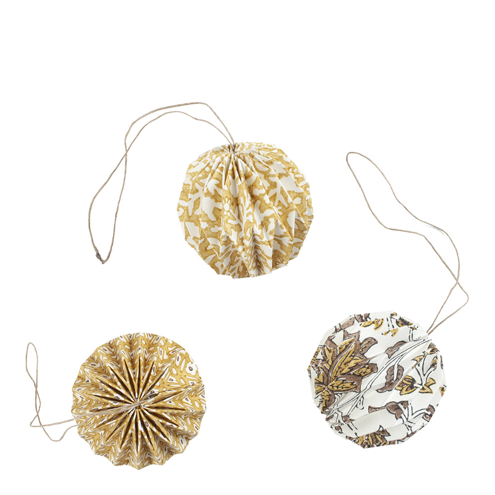 Chamois Julkulor med olika mönster set 3-pack ockra/grå