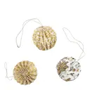 Julkulor med olika mönster set 3-pack ockra/grå