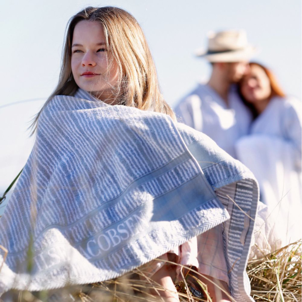 Home by Ilse Jacobsen Bath Collection Pyyhe 70x140 cm Powder Blue Stripes