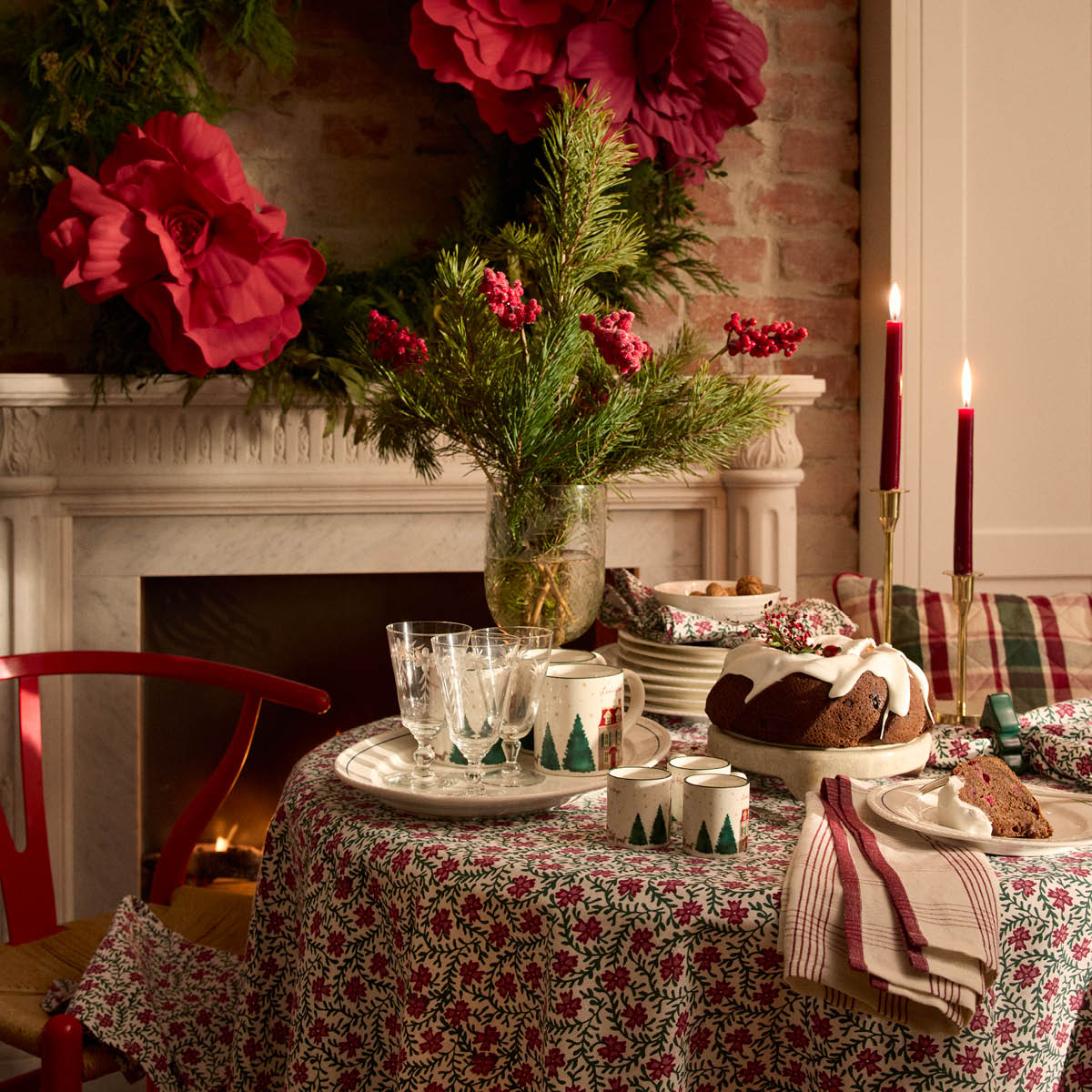 Lexington Original bomullsserviett 50x50 cm blomstertrykk