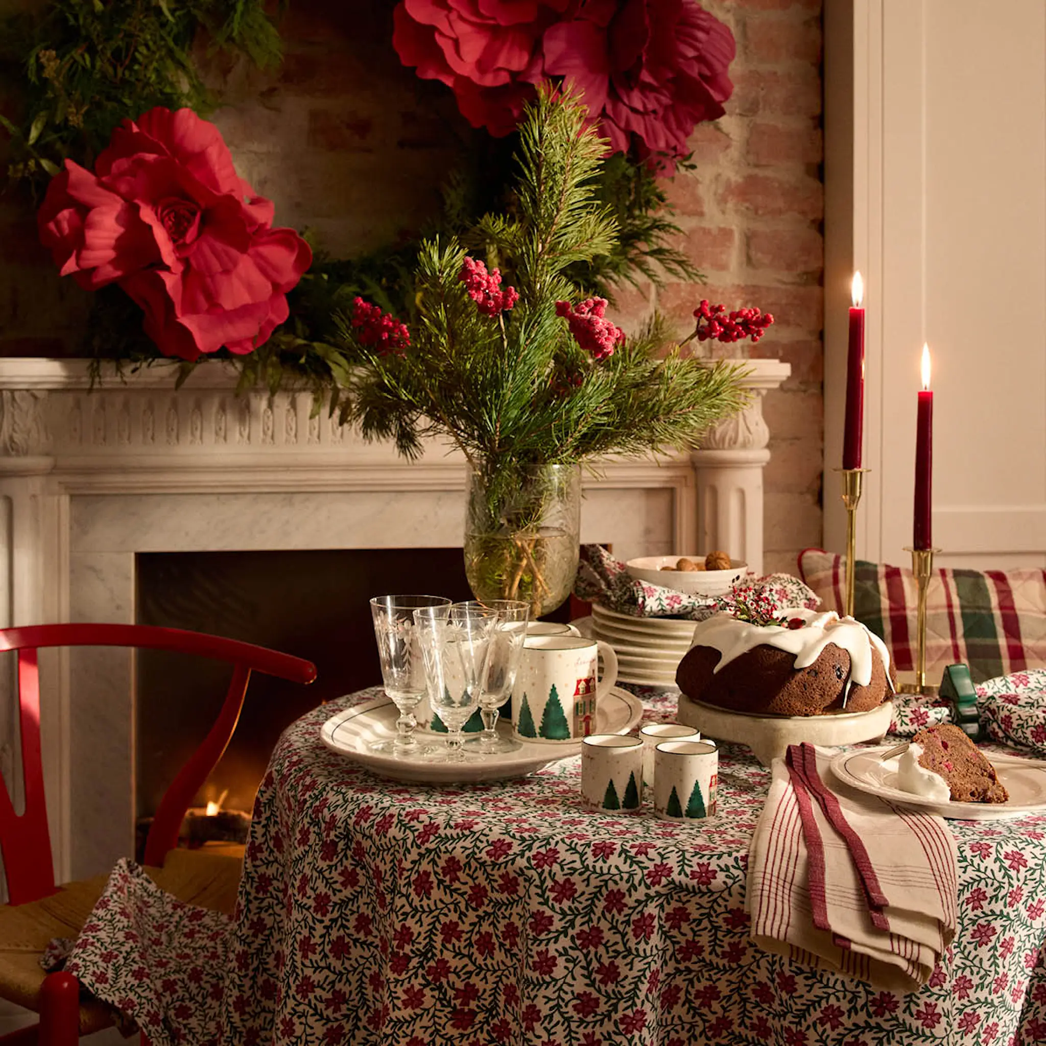 Lexington Original bomullsserviett 50x50 cm blomstertrykk hover