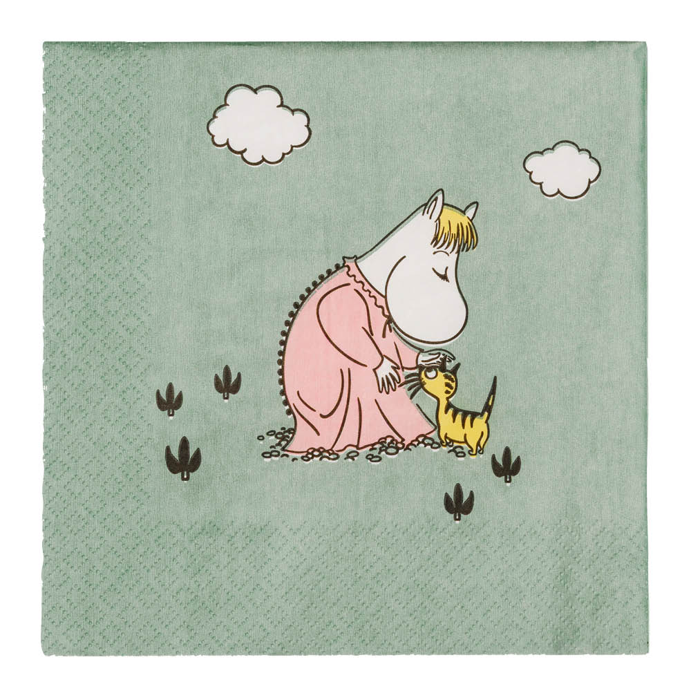 Moomin Arabia Mummi serviett 33x33 cm 20 stk Omtanke grønn