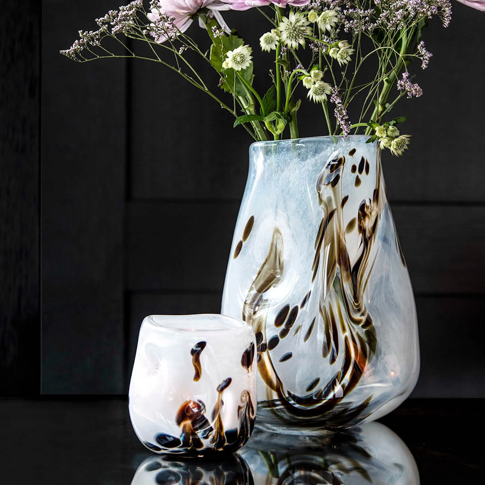 Magnor After Rain vase 28 cm hvit m/dekor