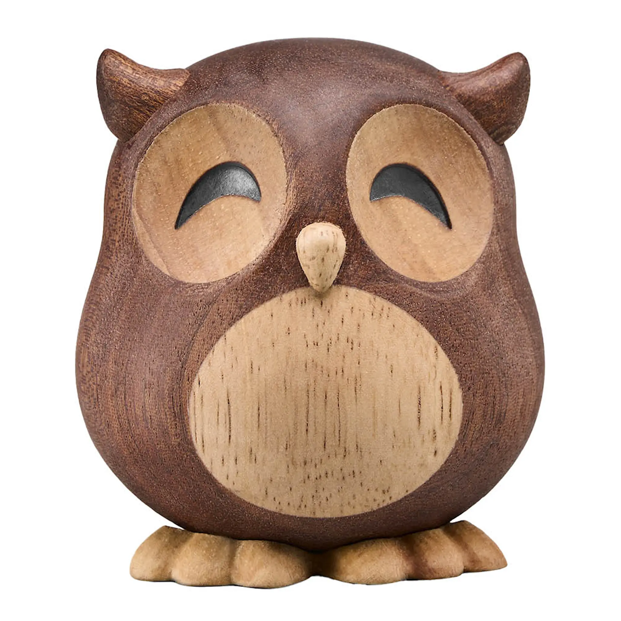 FableWood Villum uggla träfigur 8 cm gummiträ/sapele