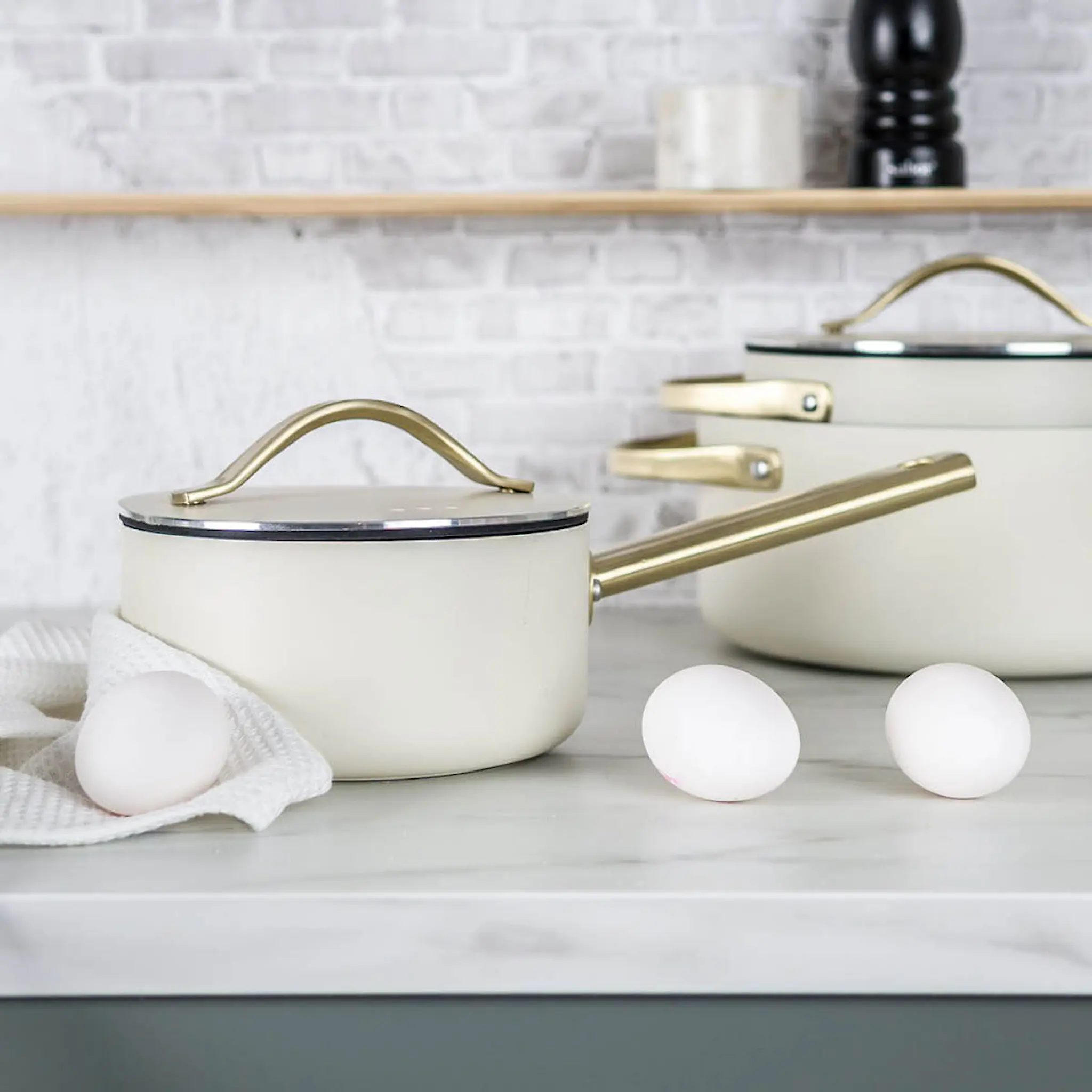 Modern House Ono grytset 3 delar 1,5/3/4,4 L cream/guld