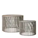 Harper sidebord 2 delar rotting 65x65x45 cm natur/grå