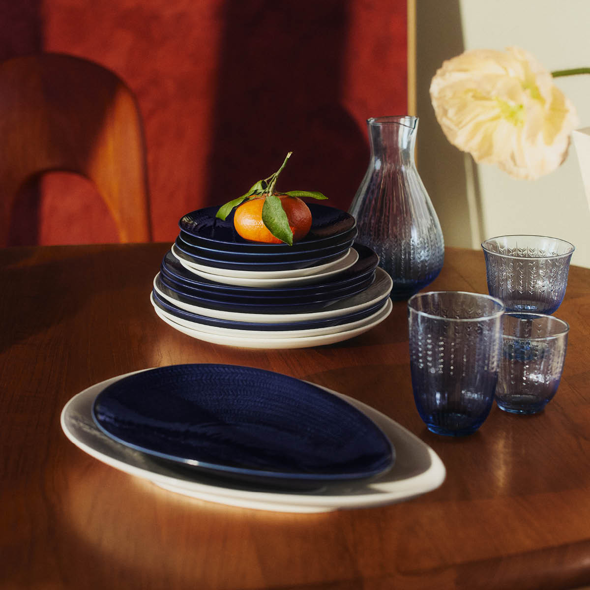 Rörstrand Swedish Grace karaffel 1L blå