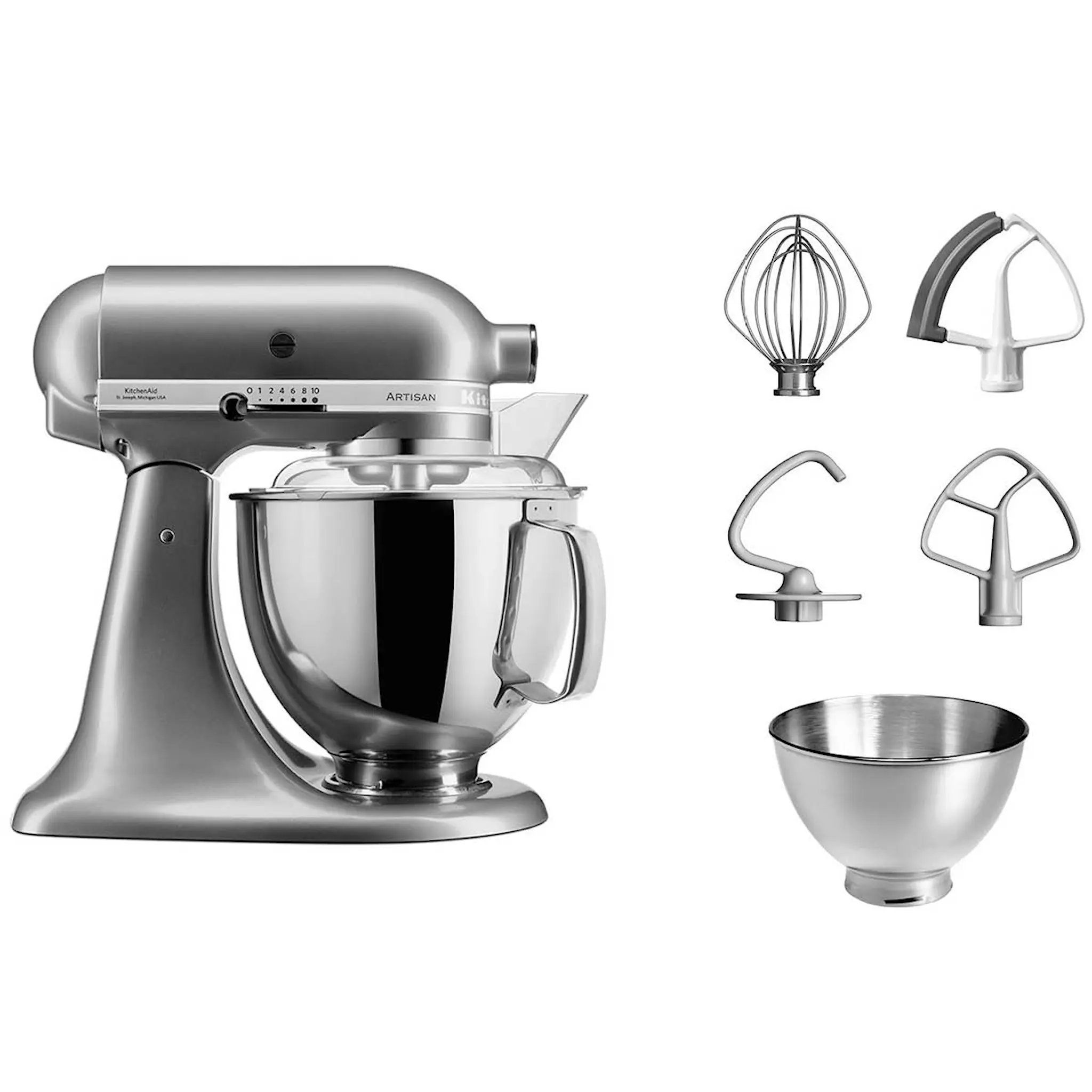 KitchenAid Artisan 5Ksm175Ps Köksmaskin M/Fällbart Drivhuvud 4,8L contour Silver
