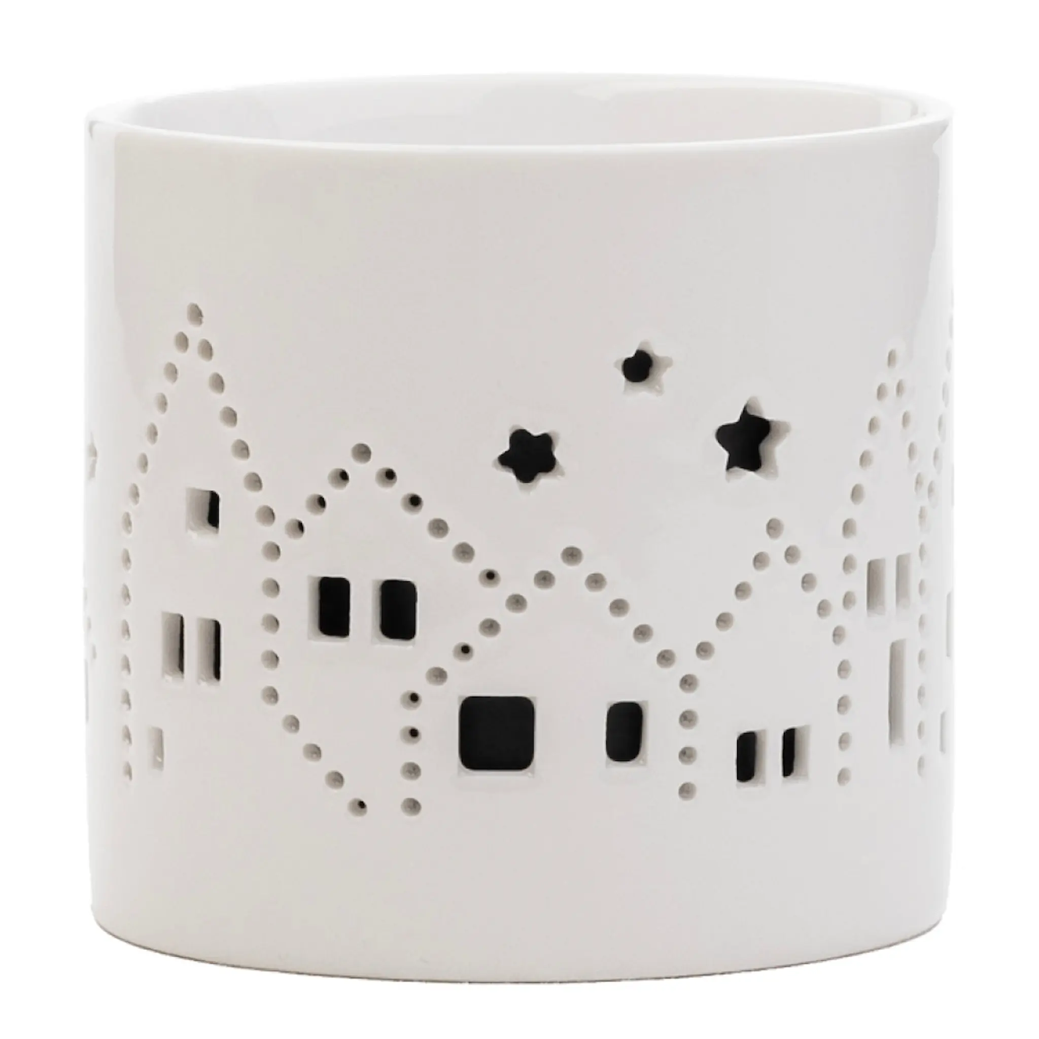 Sögne Home Julby ljuslykta medium 8 cm vit