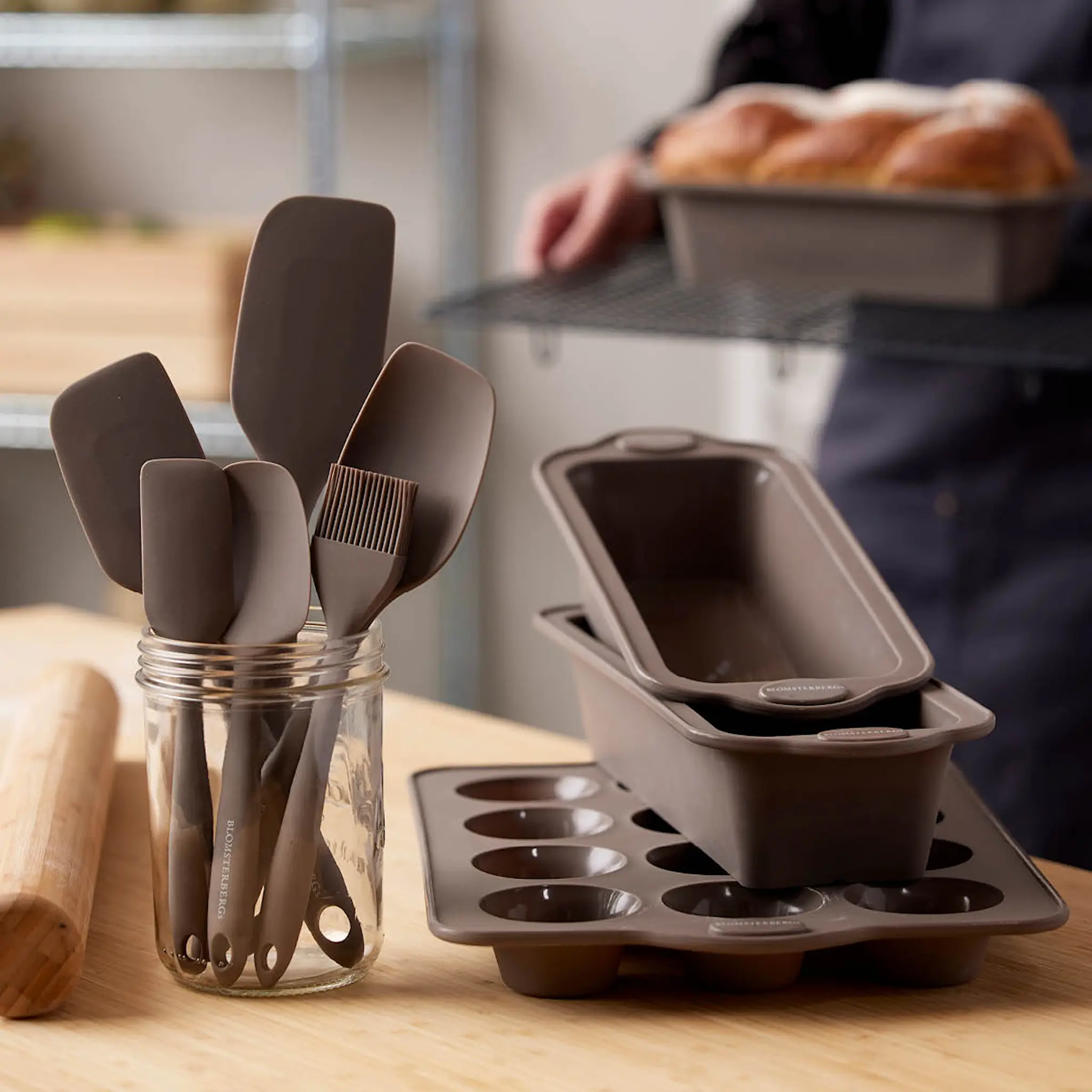 Blomsterberg Gryteskje 21 cm silikon latte