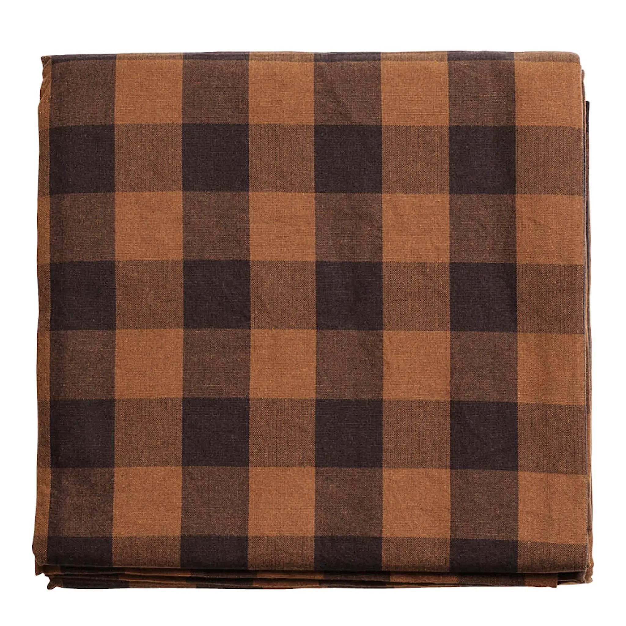 Midnatt Gingham överkast 260x260 cm brun