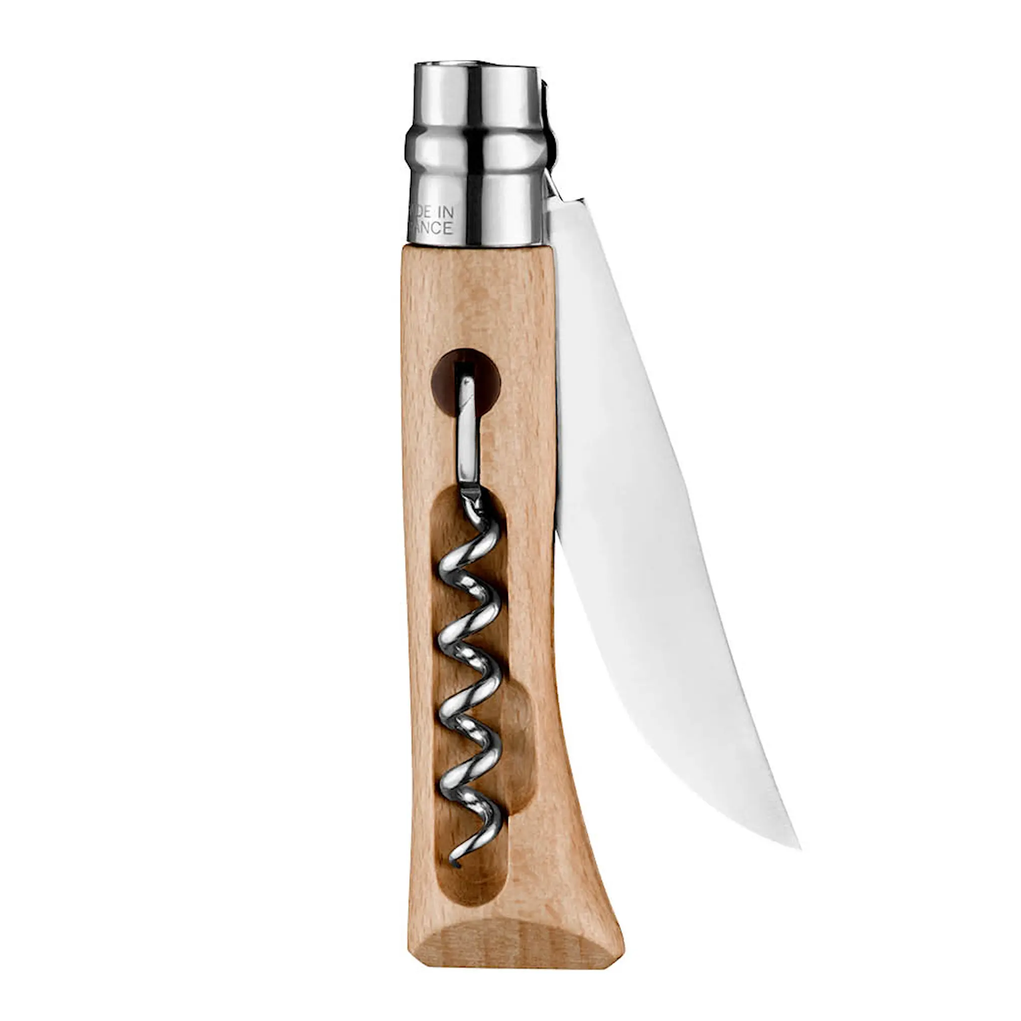 Opinel Nomad N10 fällkniv med korkskruv bokträ