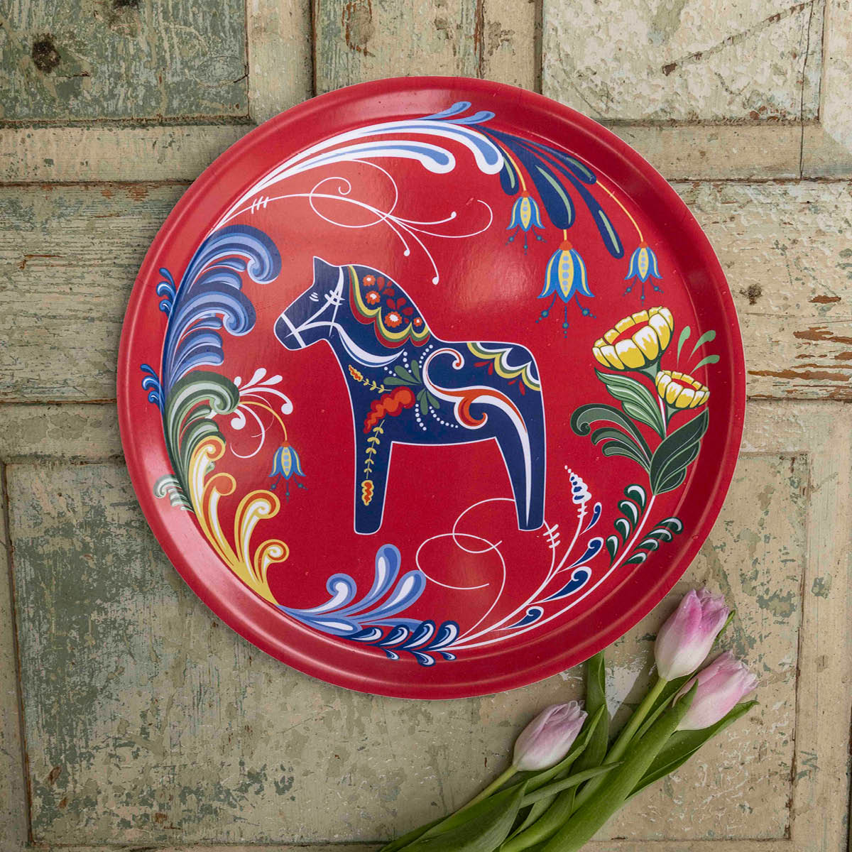 Citronelles Dalom brett 38 cm rød