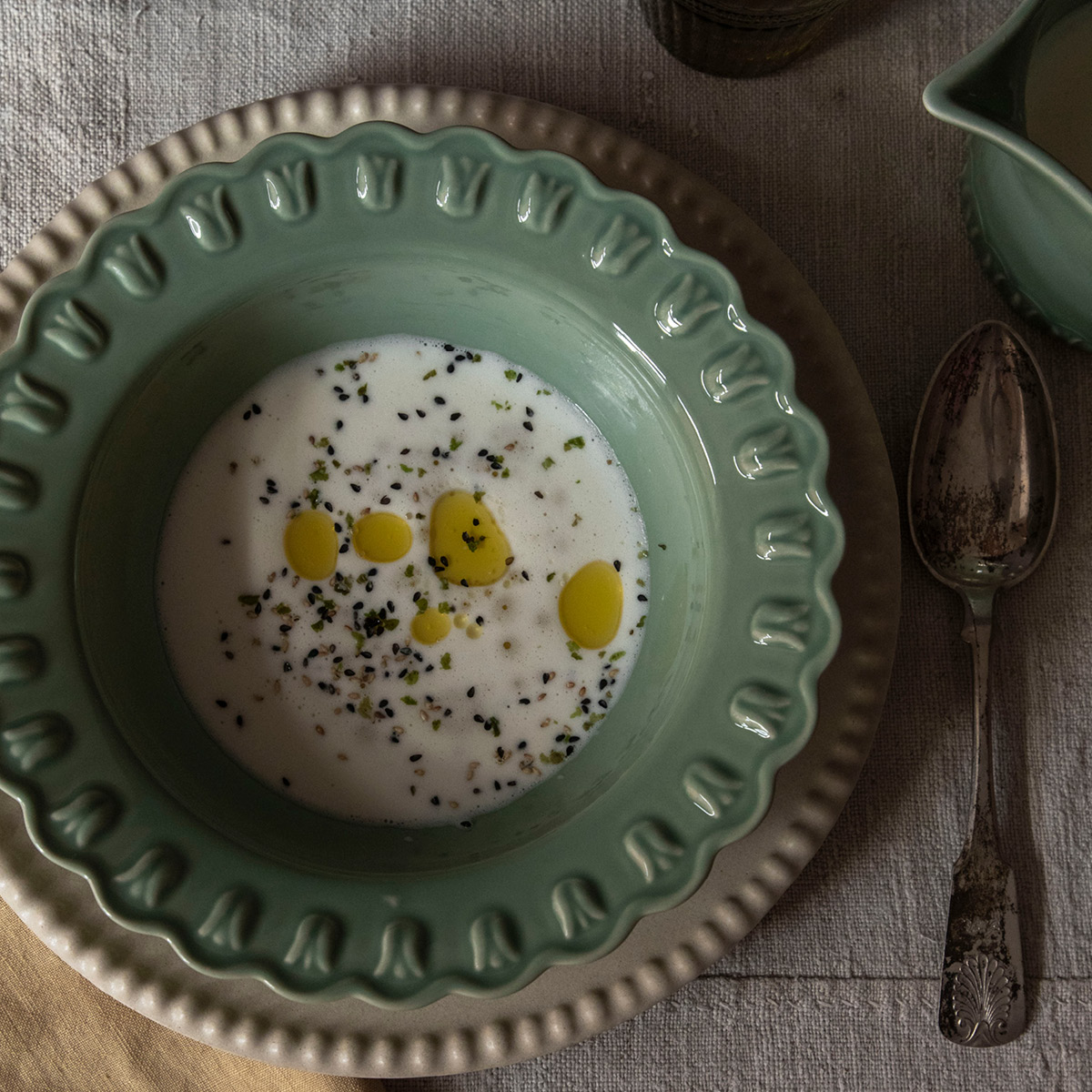 PotteryJo Tulipa Djup tallrik 23 cm 2-pack Verona Grön