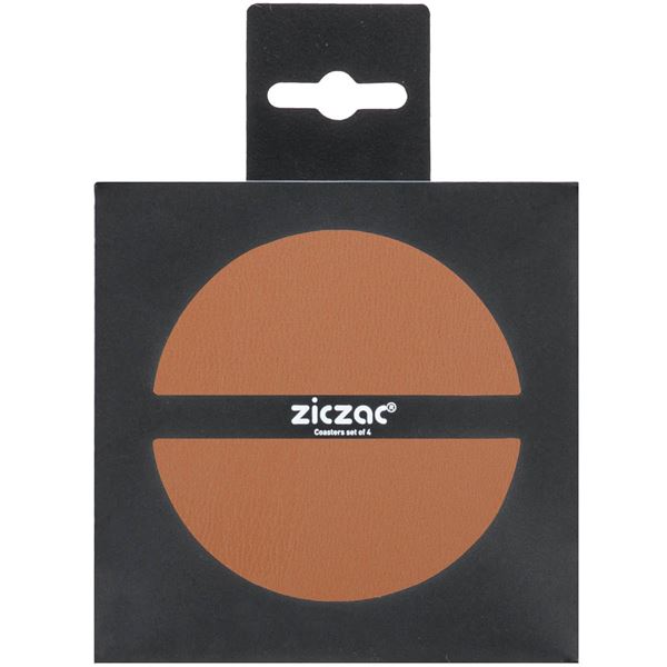 Ziczac Togo Glasunderlägg 10 cm 4-Pack caramel