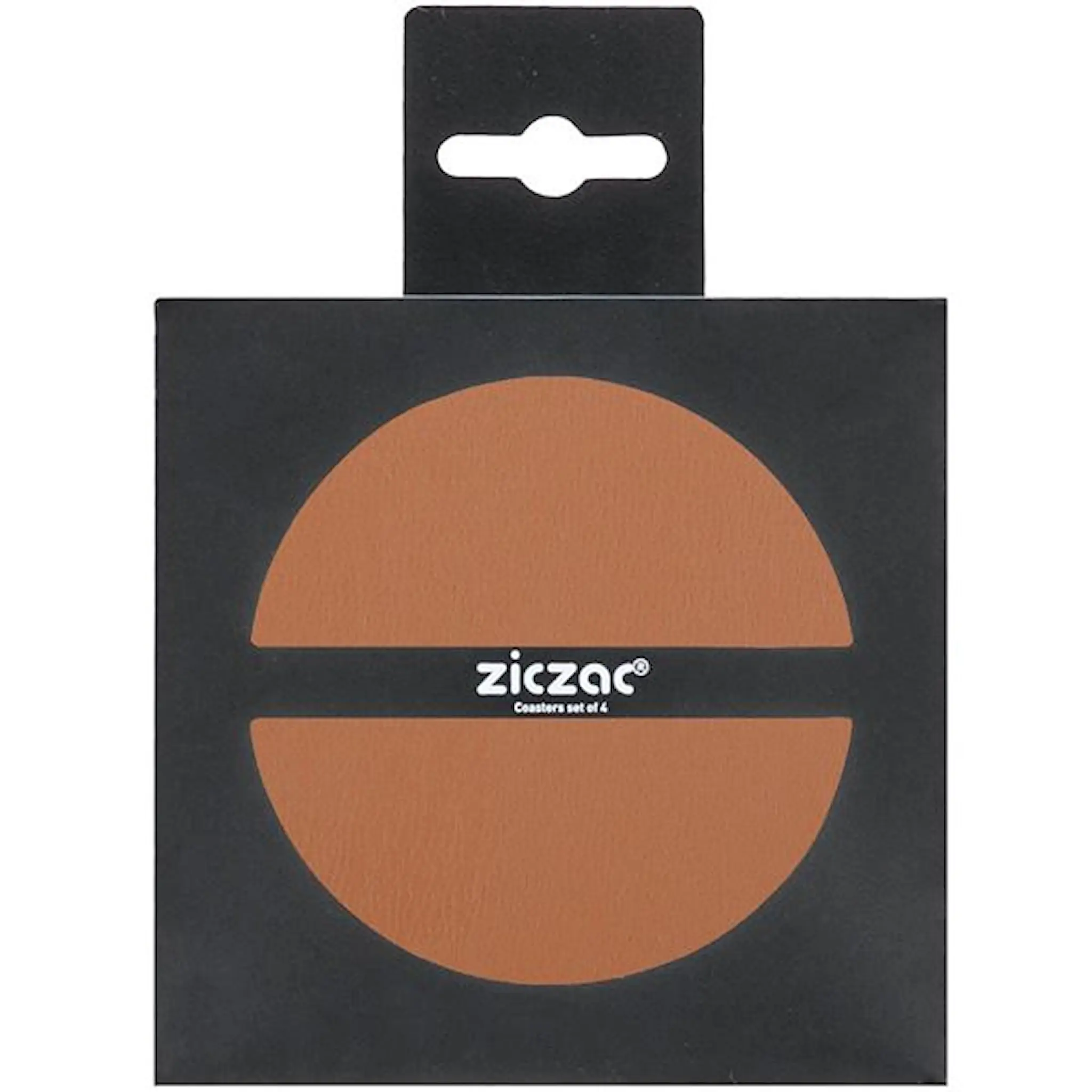 Ziczac Togo Glasunderlägg 10 cm 4-Pack caramel