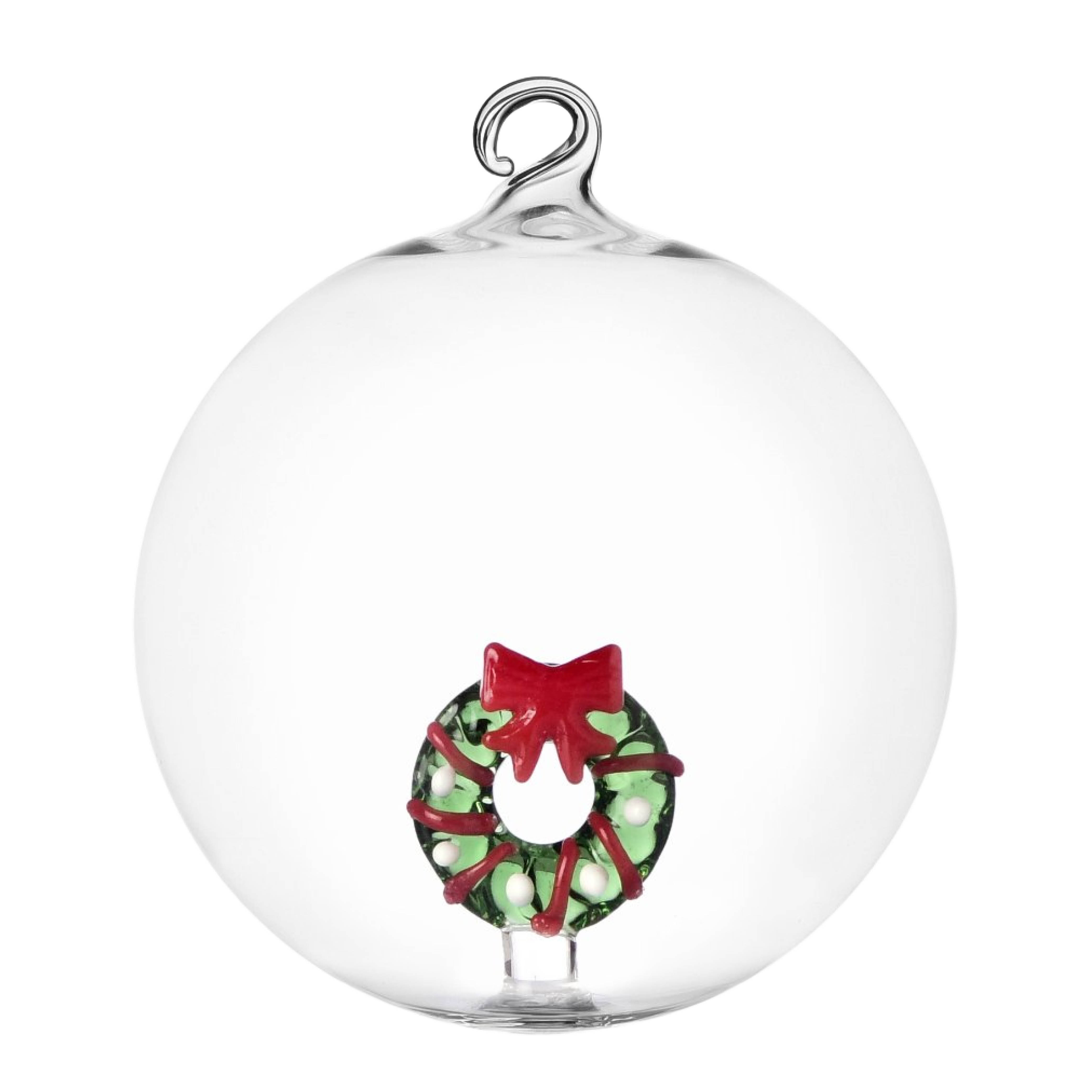 Ichendorf Milano - Christmas Tales joulupallo lasi 8 cm joulukranssi