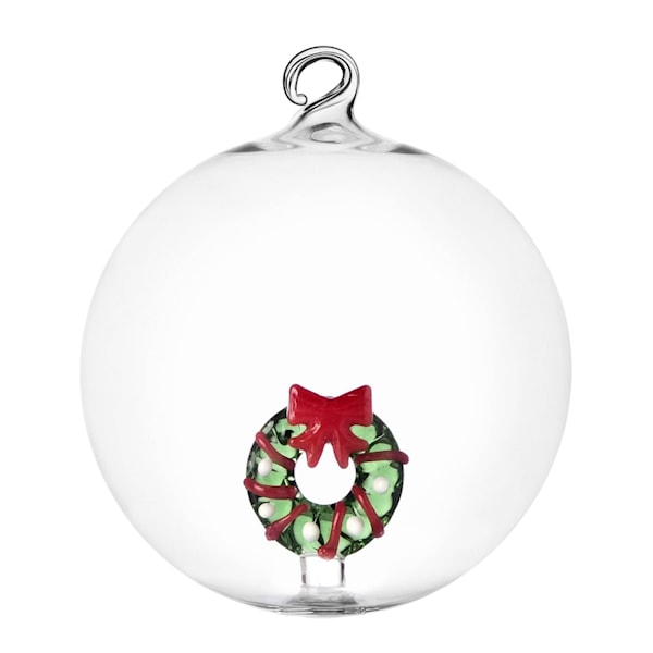 Christmas Tales julkula glas 8 cm julkrans