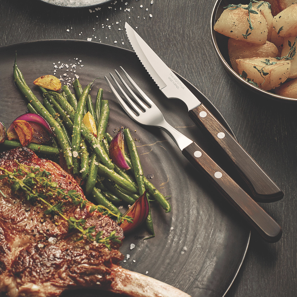 Tramontina Biffbestikk 12 deler brun/blank