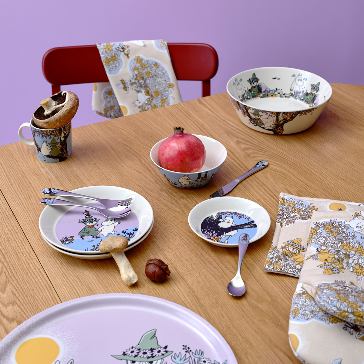 Moomin Hackman Muumi Lasten aterimet 4 osaa Sydänystävät