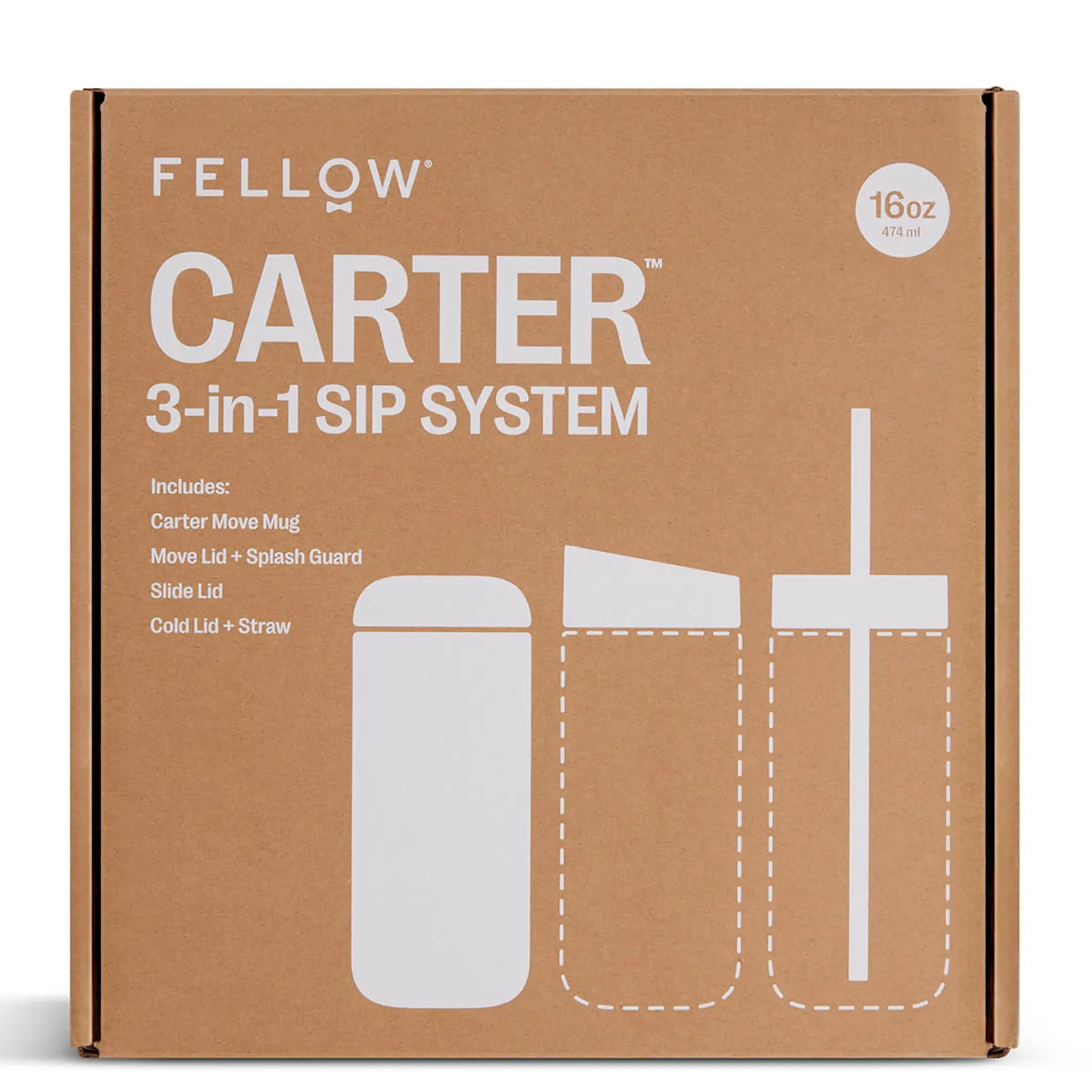 Fellow Carter Muggset To Go 475 ml Vit