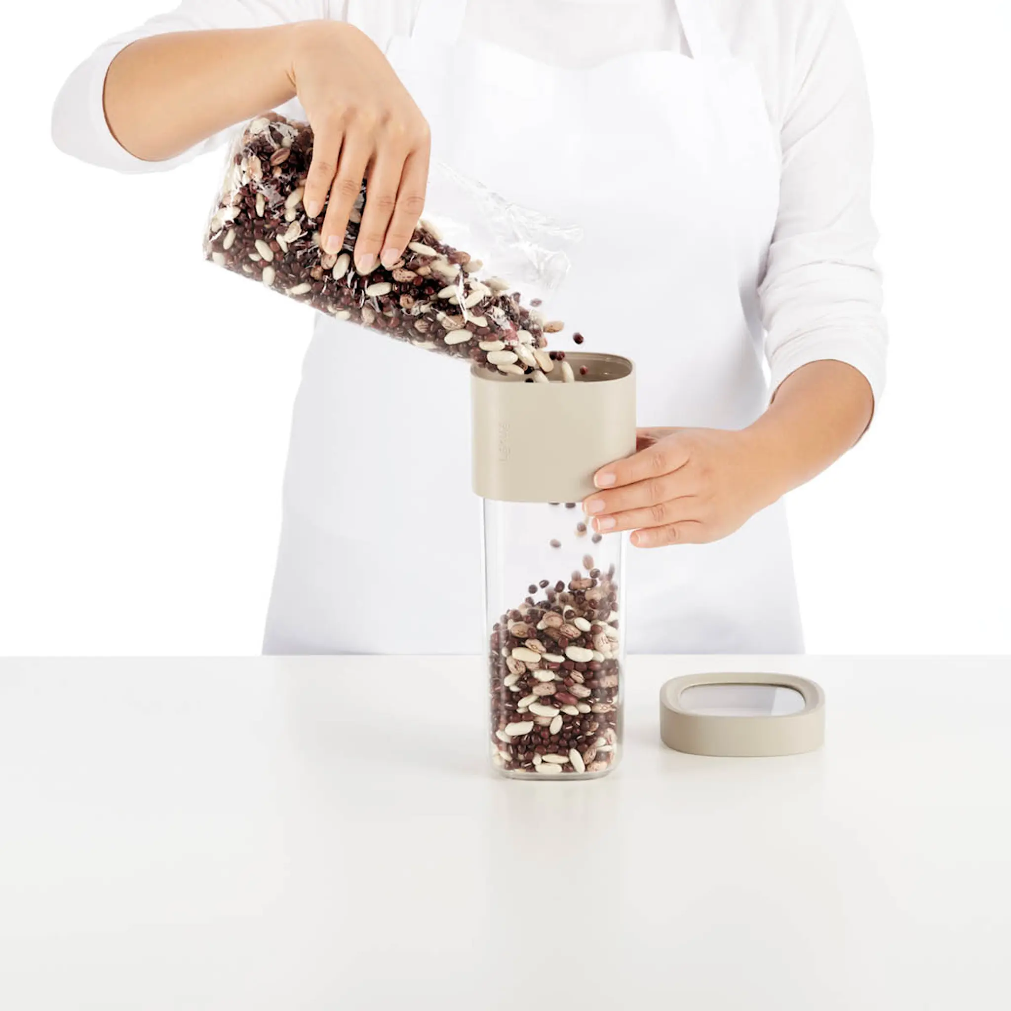 Lékué Flip Storage förvaringsburk M med lock grön