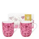 Jolie Flowers liten mugg 20 cl 2-pack rosa