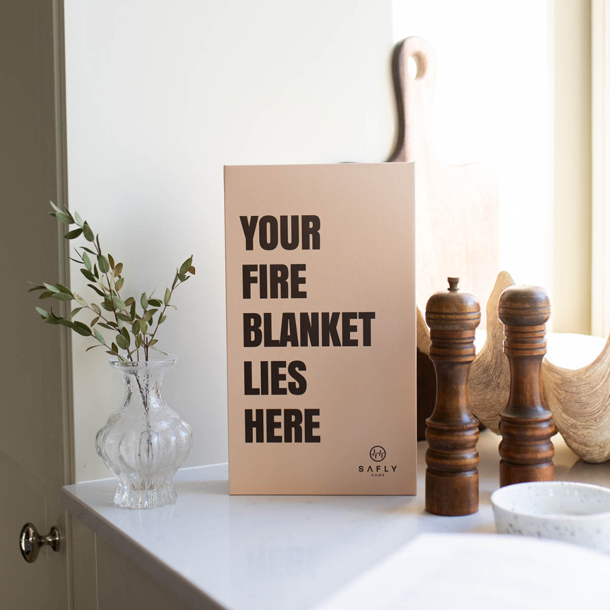 Safly Coffee Table Book med brandfilt 16x28 cm beige