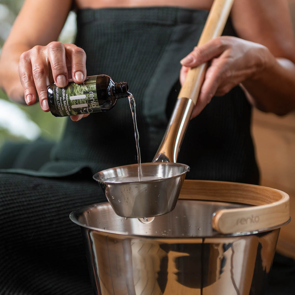 Rento Bastuhink 35 cm stål/björk