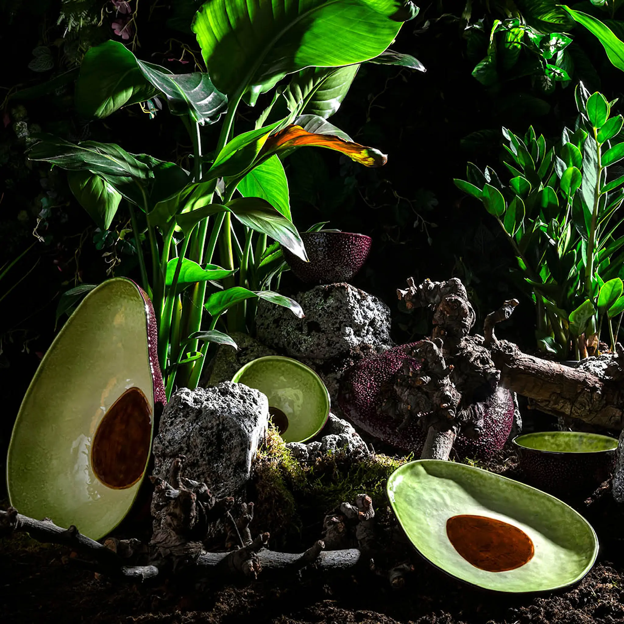 Bordallo Pinheiro Tropical Fruits skål 50 cl avokado