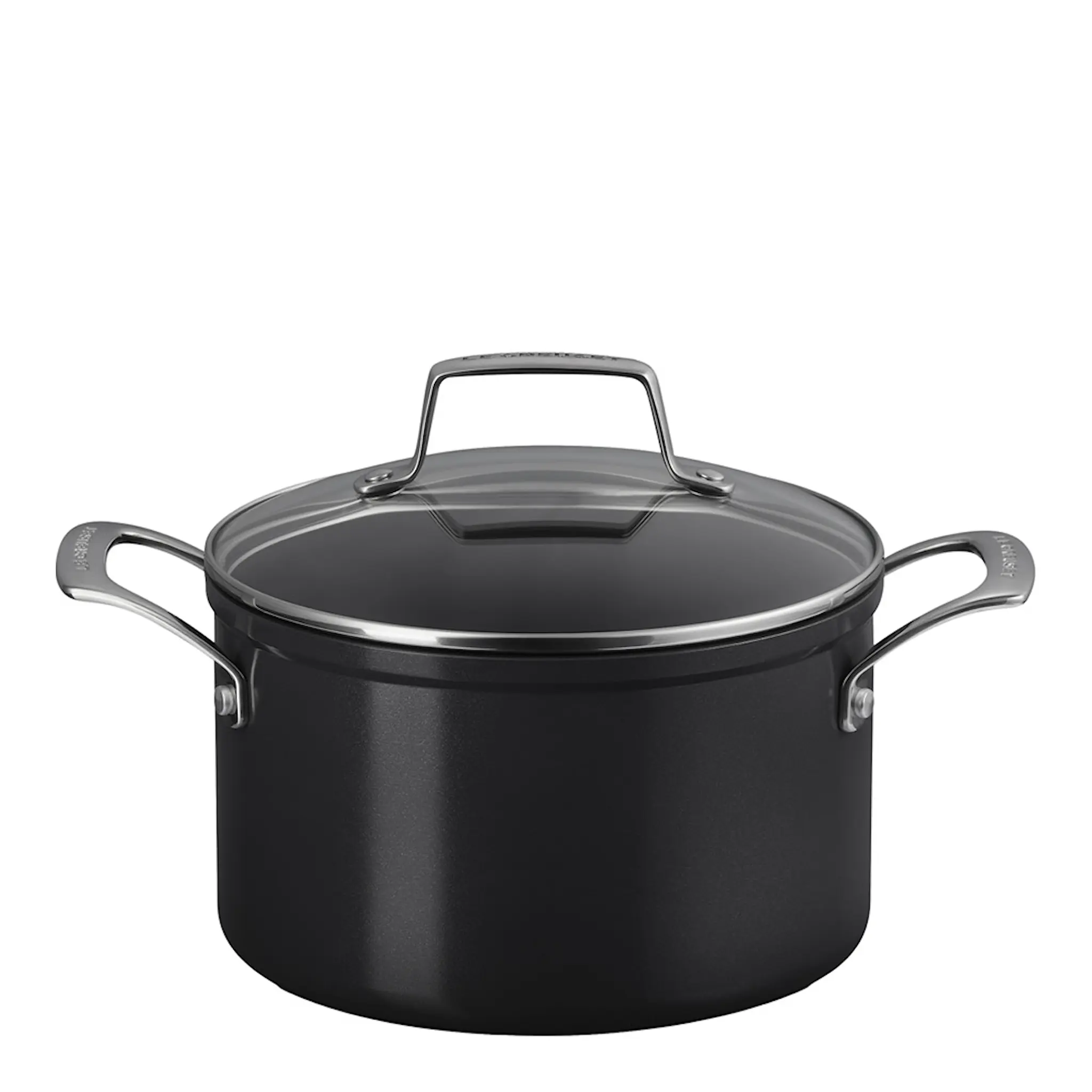 Le Creuset ENSC gryta med glaslock 3,8 L 20 cm black