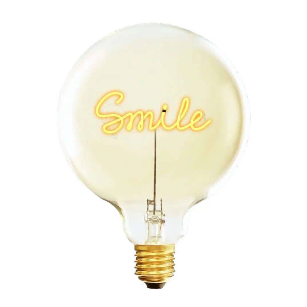 MITB lyspære LED 17 cm Smile ravfarget