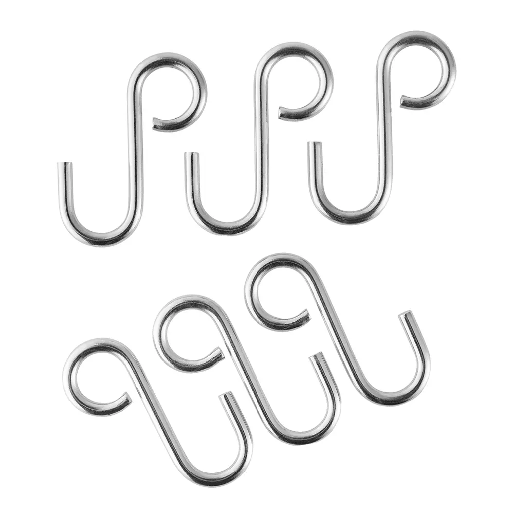 S-koukku 6 kpl Ruostumaton teräs