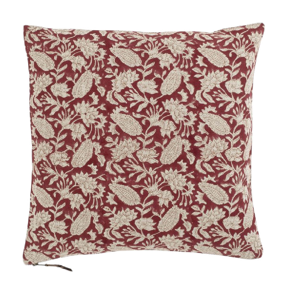 Chamois Jodhpur kuddfodral linne 50x50 cm röd
