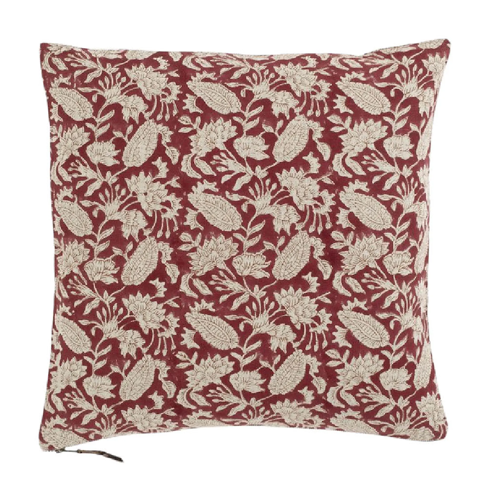 Chamois Jodhpur kuddfodral linne 50x50 cm röd