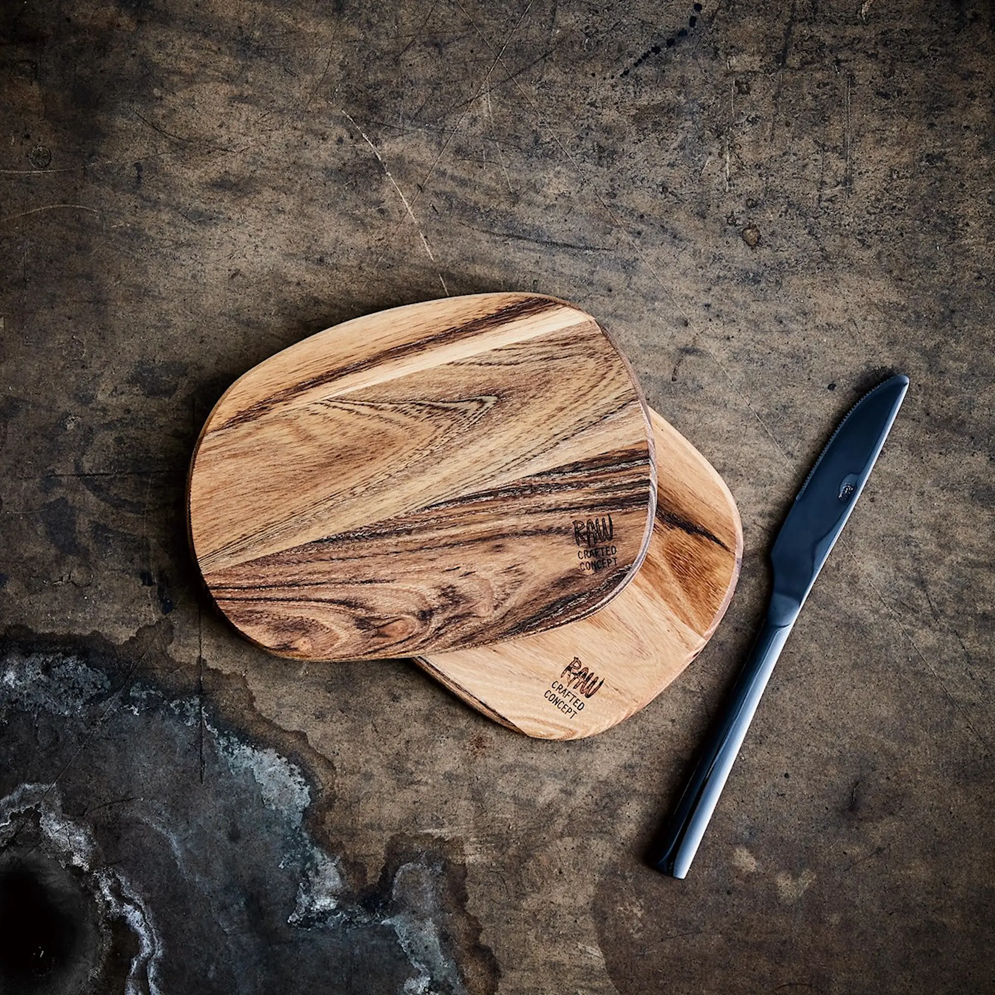 Aida Raw Buttertavla 19x14 cm 2-Pack Teak